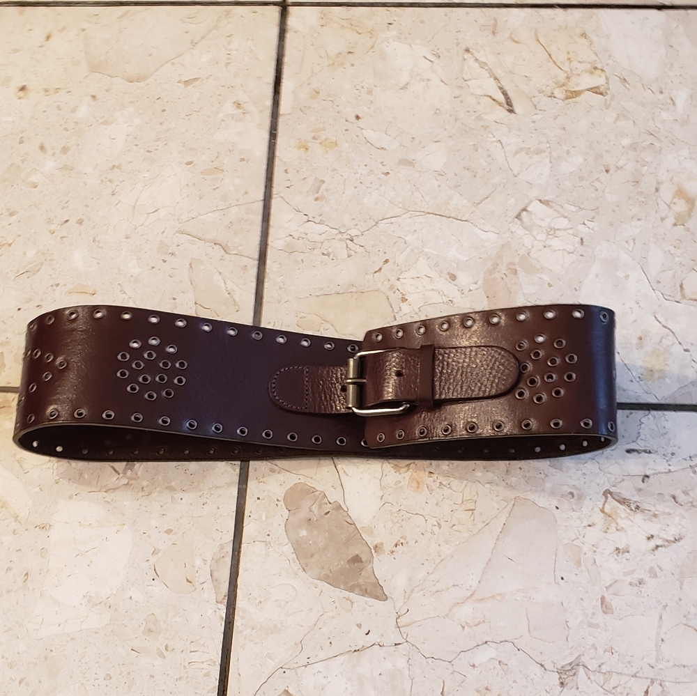 Max Mara brown Italian leather belt NWT